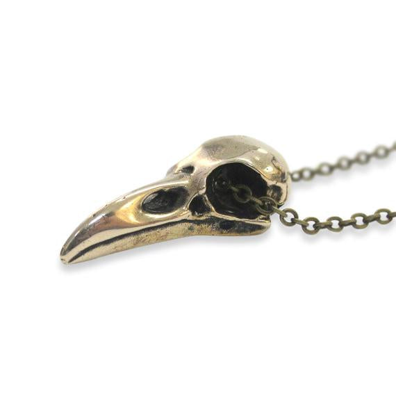 Raven Skull Pendant Necklace
