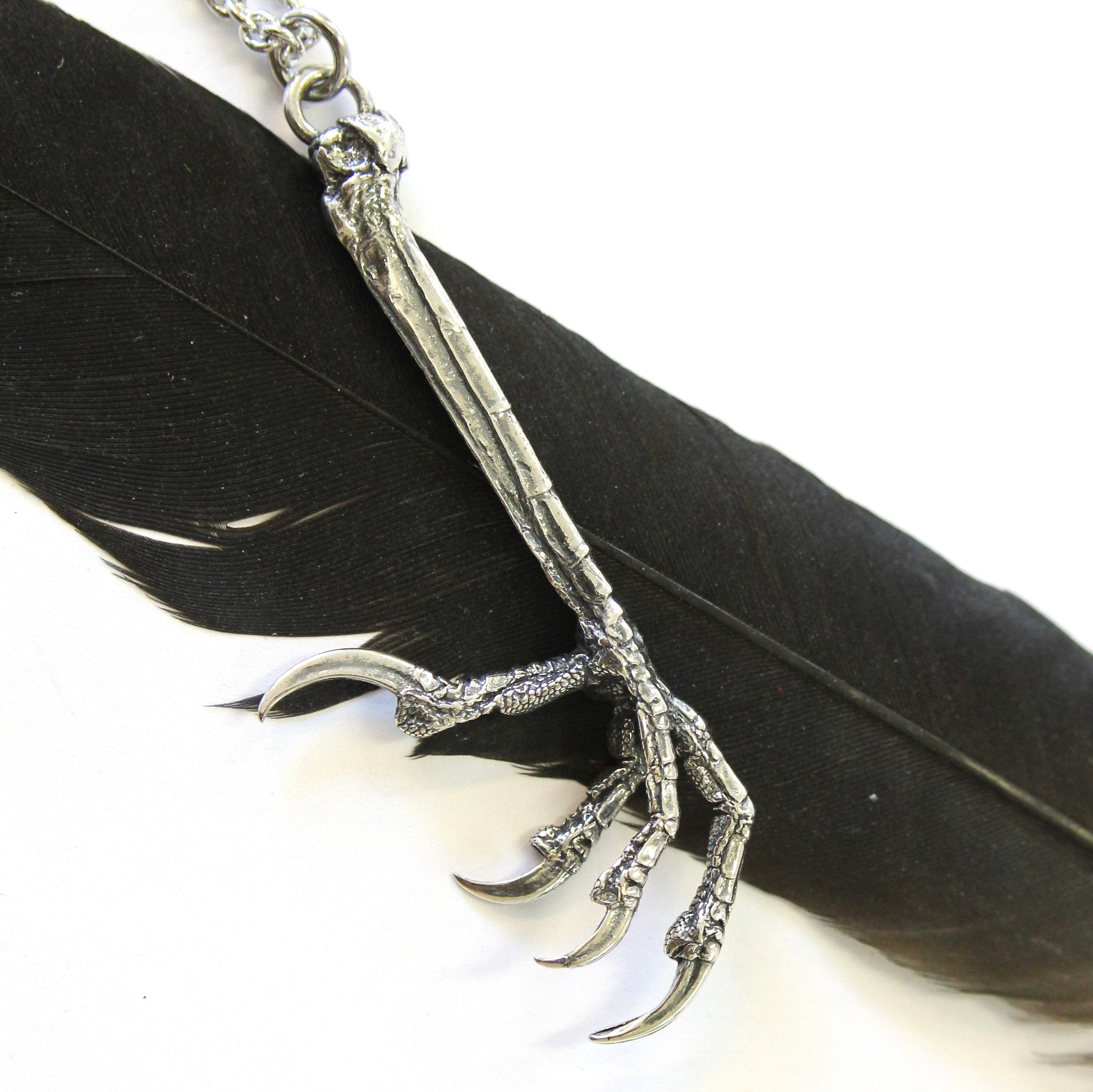 Raven Claw Necklace Crow Claw Necklace Bird Claw Pendant Necklace