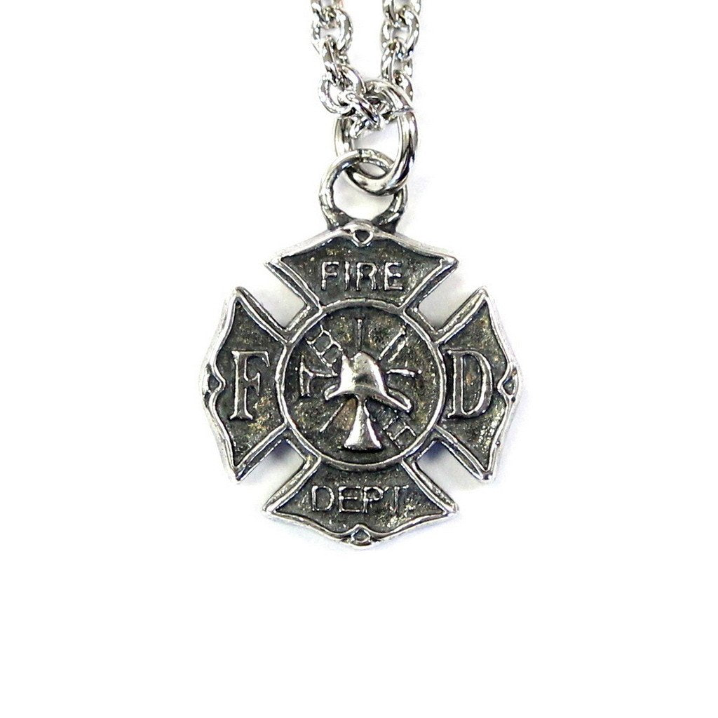Firefighter Emblem Necklace Fire Dept. Pendant