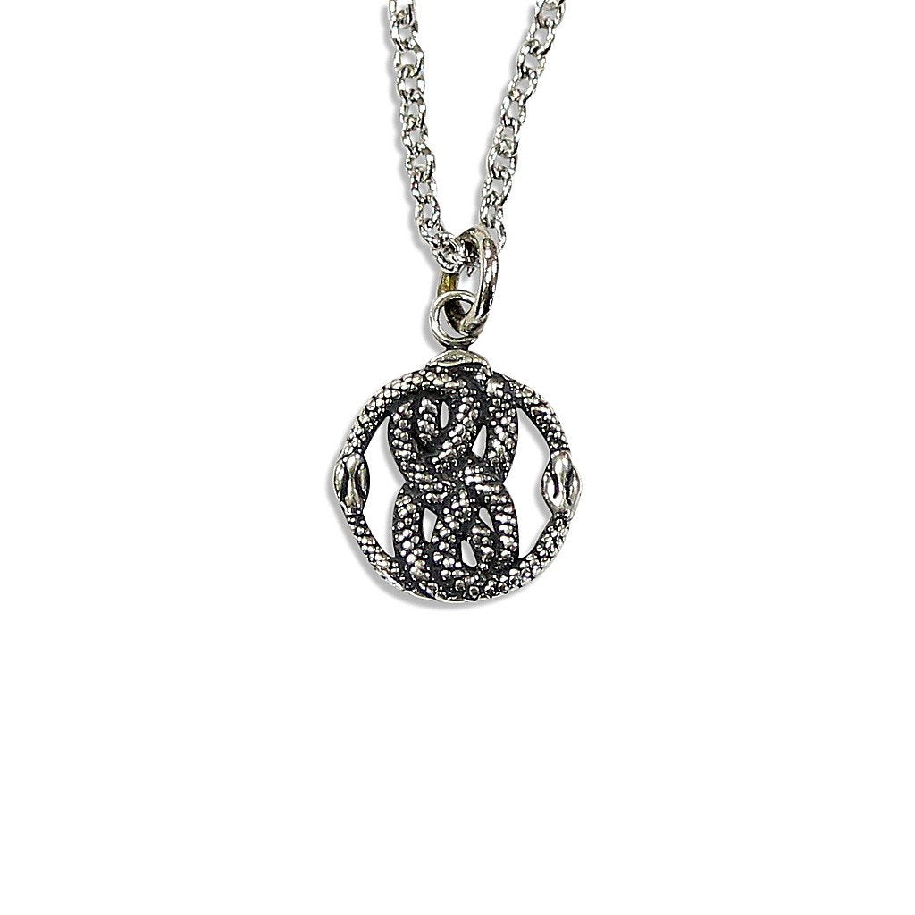 Tiny Sterling Silver Auryn Charm Pendant Necklace