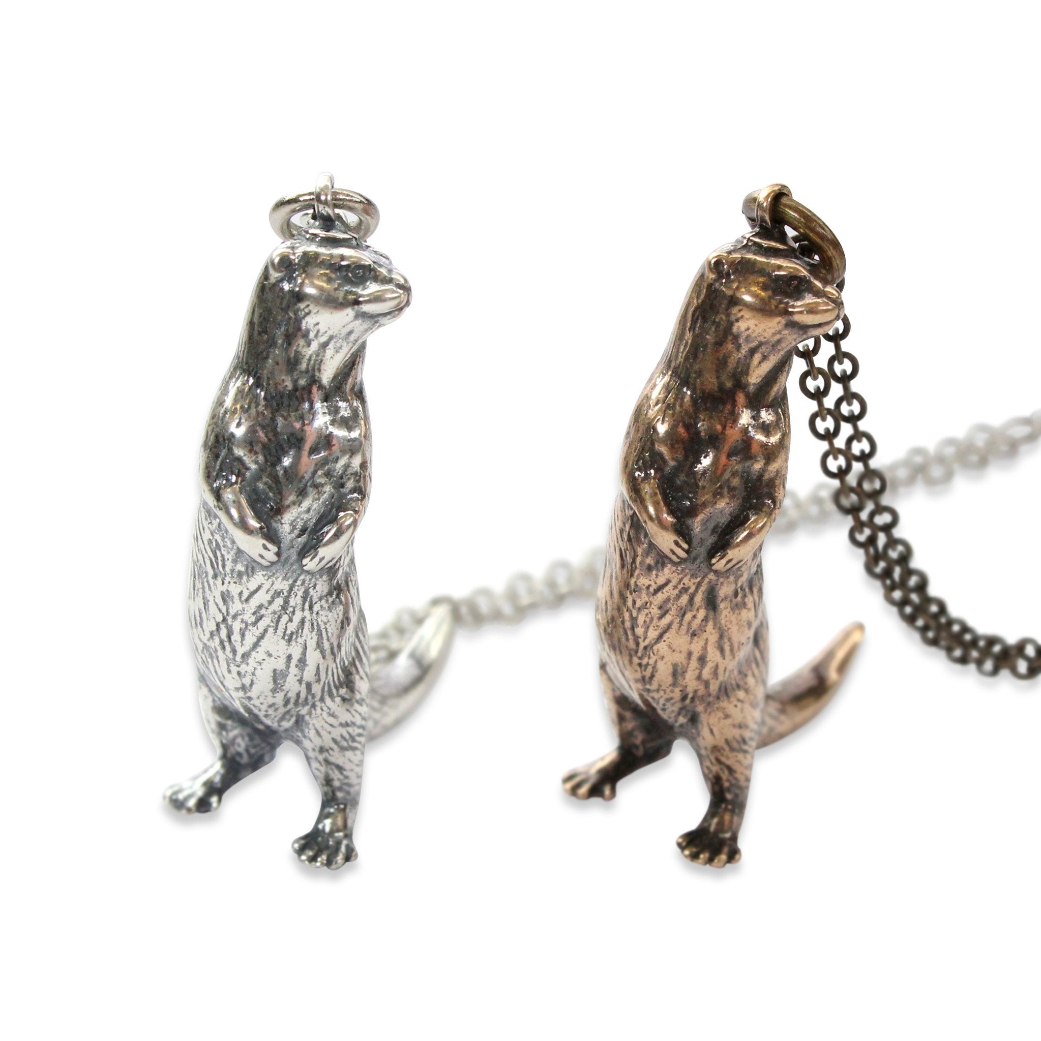 Standing Otter Pendant Necklace