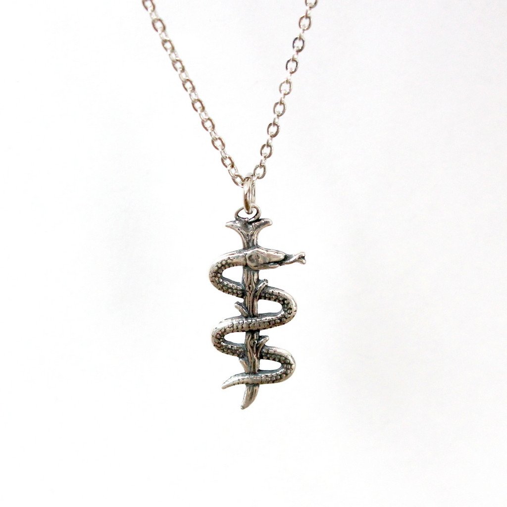 Rod Of Asclepius Pendant Necklace