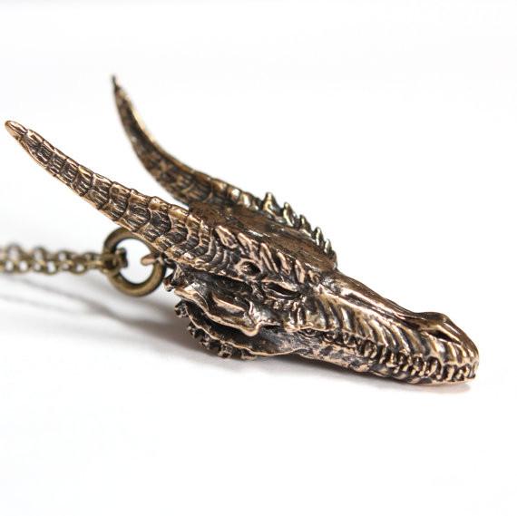 Dragon Skull Pendant Necklace