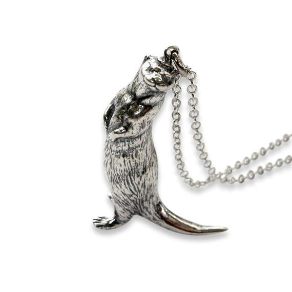 Standing Otter Pendant Necklace