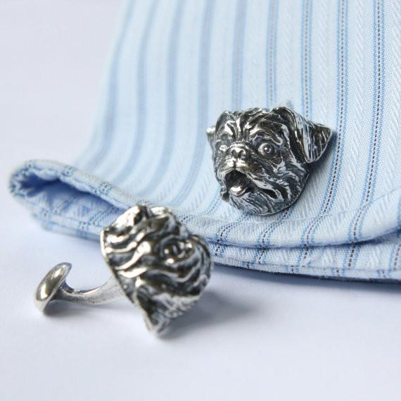 Silver Pug Dog Cufflinks