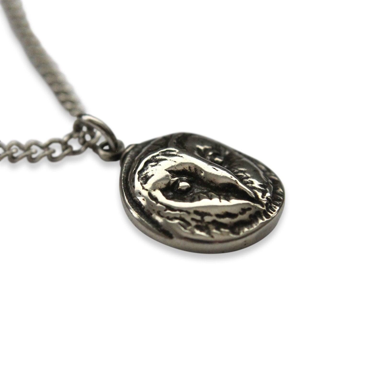 Sterling Silver Barn Owl Pendant Necklace