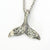 Engraved Whale Fluke Necklace Mermaid Tail Pendant in 925 Sterling Silver