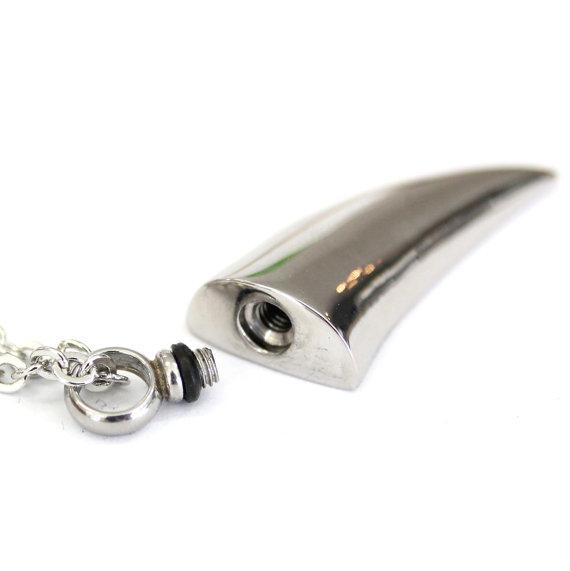 Wolf Tooth Necklace Urn Cremation Pendant