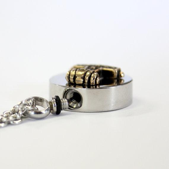 Thor's Hammer Cremation Urn Pendant - Custom Engraving Available