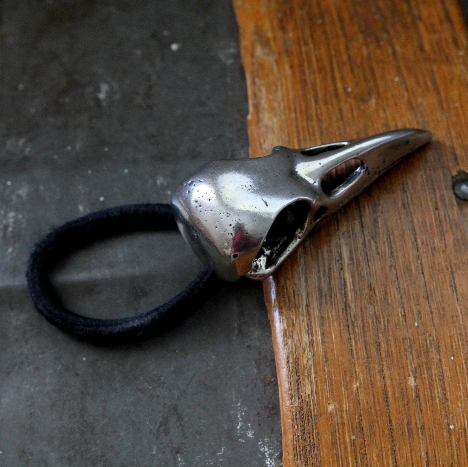 Raven Skull Hair Tie - Pony Tail Holder