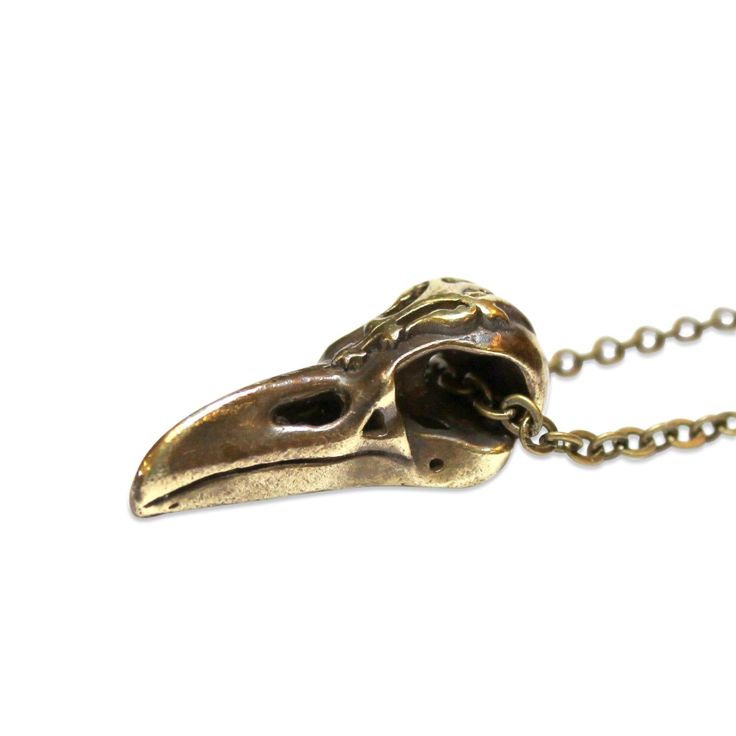Ornate Victorian Raven Skull Necklace 204