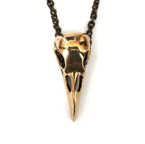 Large Raven Skull Necklace