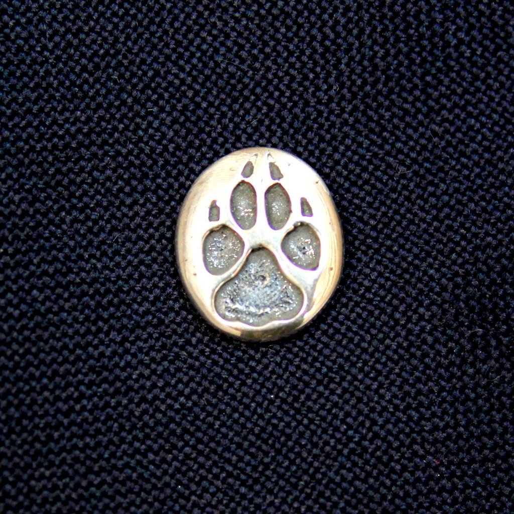 Sterling Silver Wolf Track Ascot Stickpin