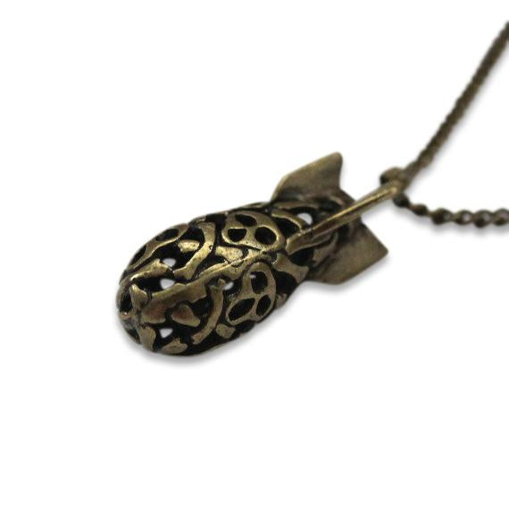 Skull Bomb Pendant Necklace