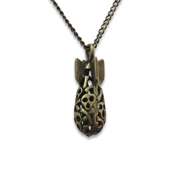 Skull Bomb Pendant Necklace