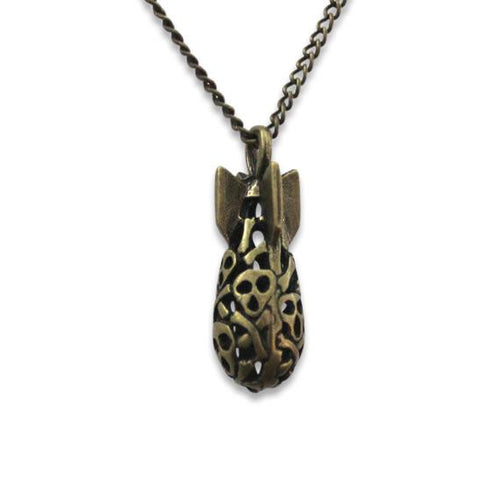 Skull Bomb Pendant Necklace