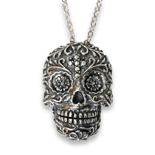 Sugar Skull Necklace Pony Tail Holder