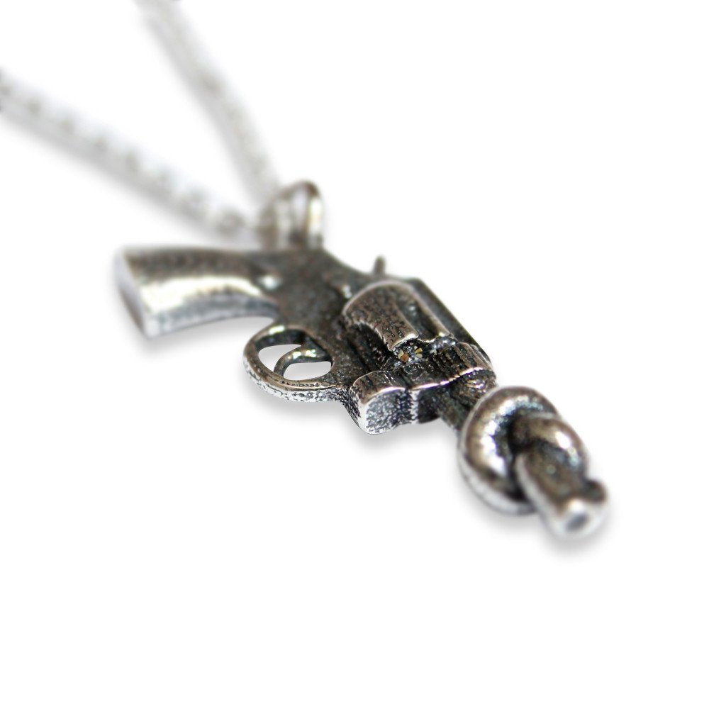 Knotted Gun Non-Violence Pendant Necklace