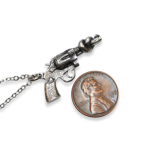 Knotted Gun Non-Violence Pendant Necklace