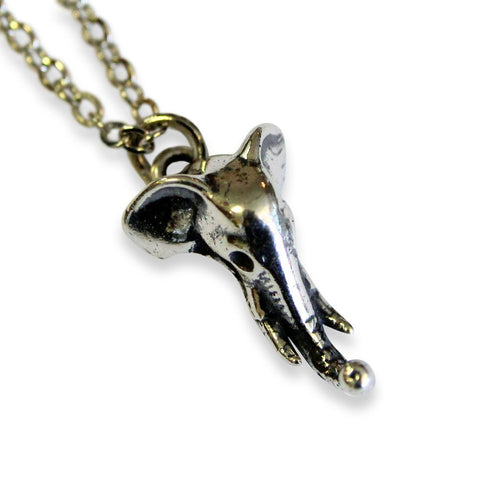 Tiny African Elephant Head Pendant Necklace