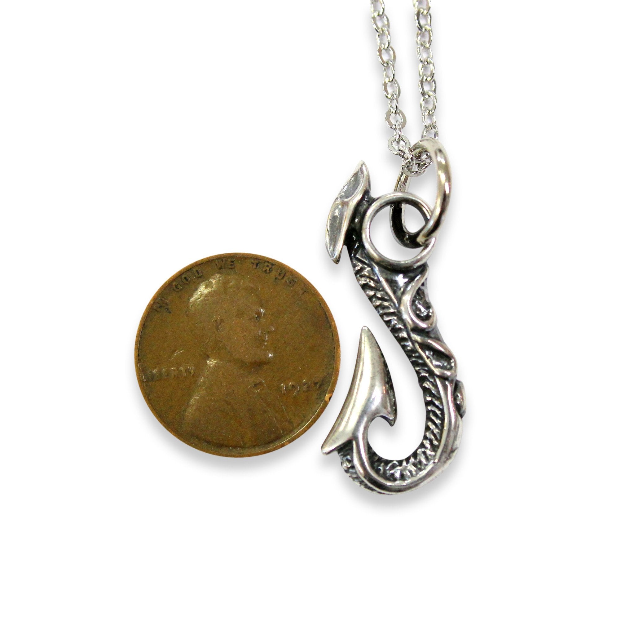 Fish Hook Pendant Necklace