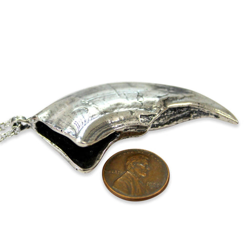Silver Polar Bear Claw Pendant Necklace