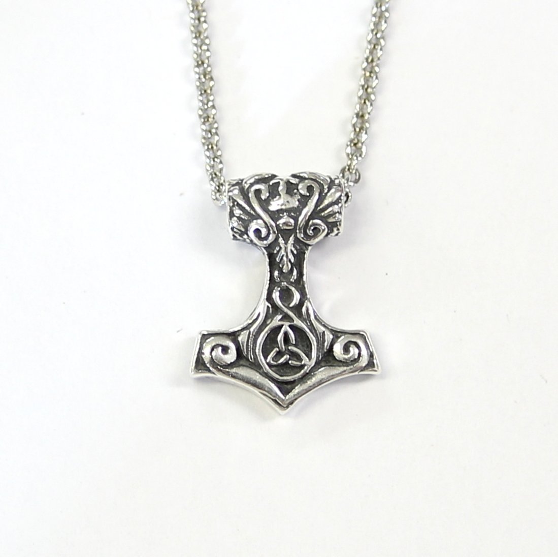 Ladies Mjolnir Necklace Ladies Thors Hammer in Solid Sterling Silver