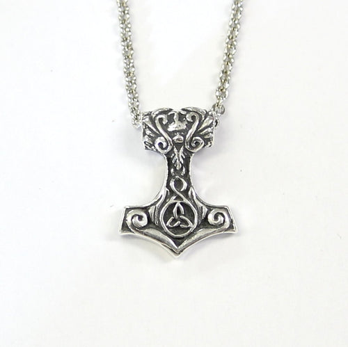 Ladies Mjolnir Necklace Ladies Thors Hammer in Solid Sterling Silver