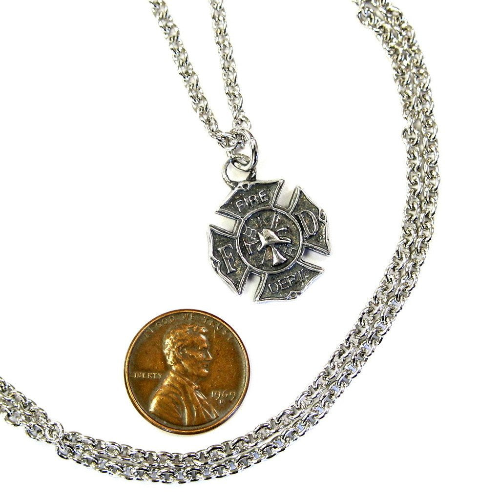 Firefighter Emblem Necklace Fire Dept. Pendant
