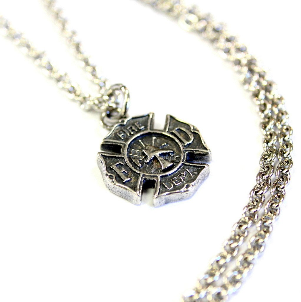 Firefighter Emblem Necklace Fire Dept. Pendant