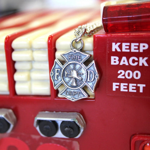 Firefighter Emblem Necklace Fire Dept. Pendant