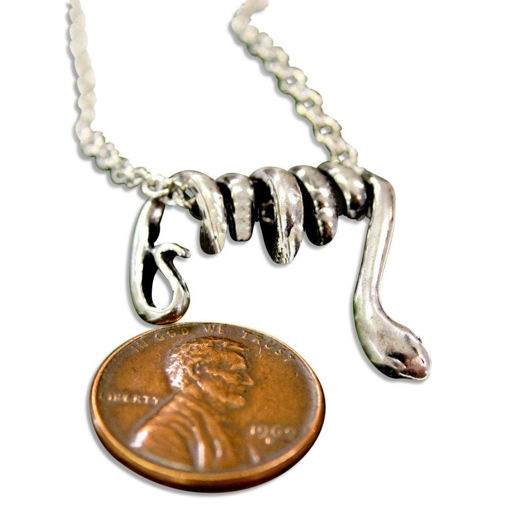Silver Draping Vine Snake Choker Necklace