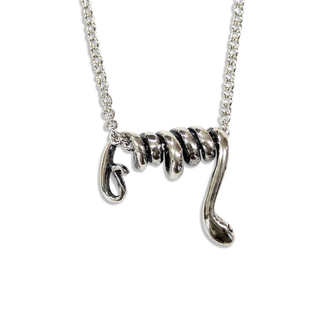 Silver Draping Vine Snake Choker Necklace
