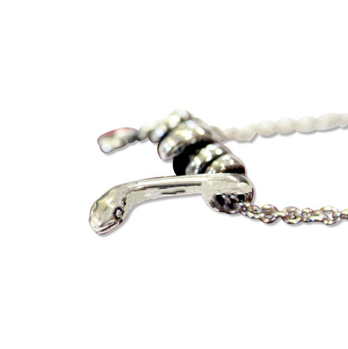 Silver Draping Vine Snake Choker Necklace