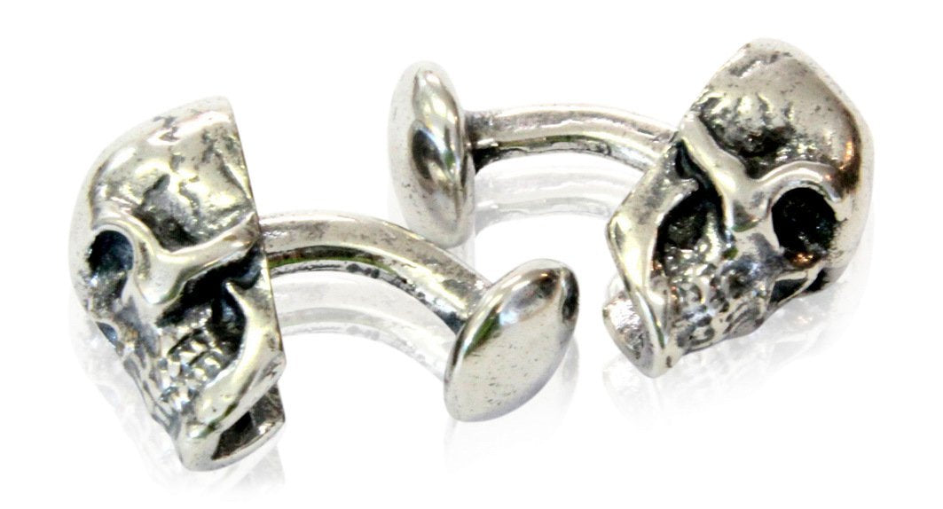 Skull Cufflinks Silver Human Skull Cuff links