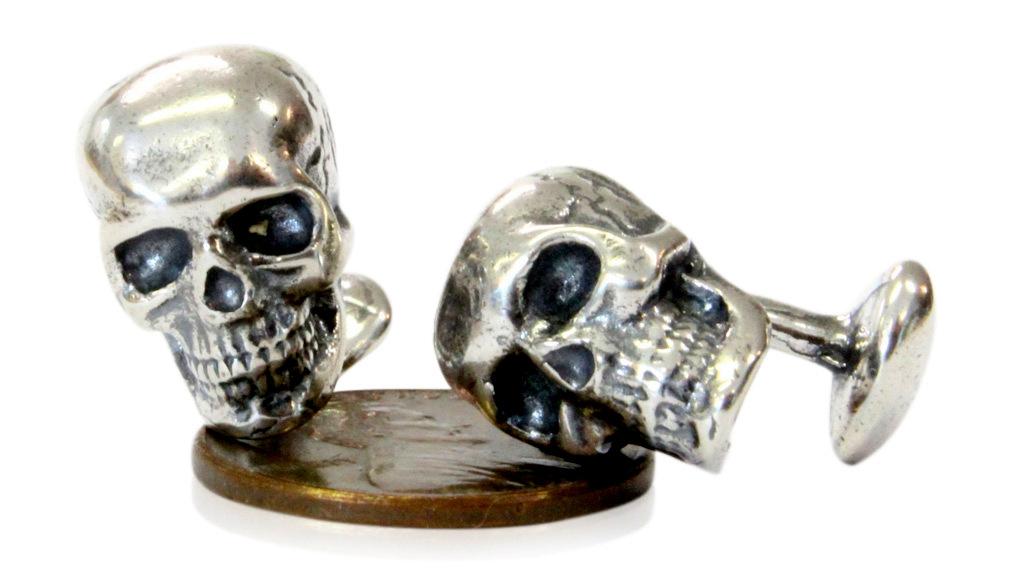 Skull Cufflinks Silver Human Skull Cuff links