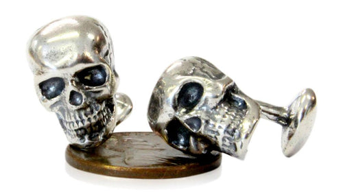Skull Cufflinks Silver Human Skull Cuff links