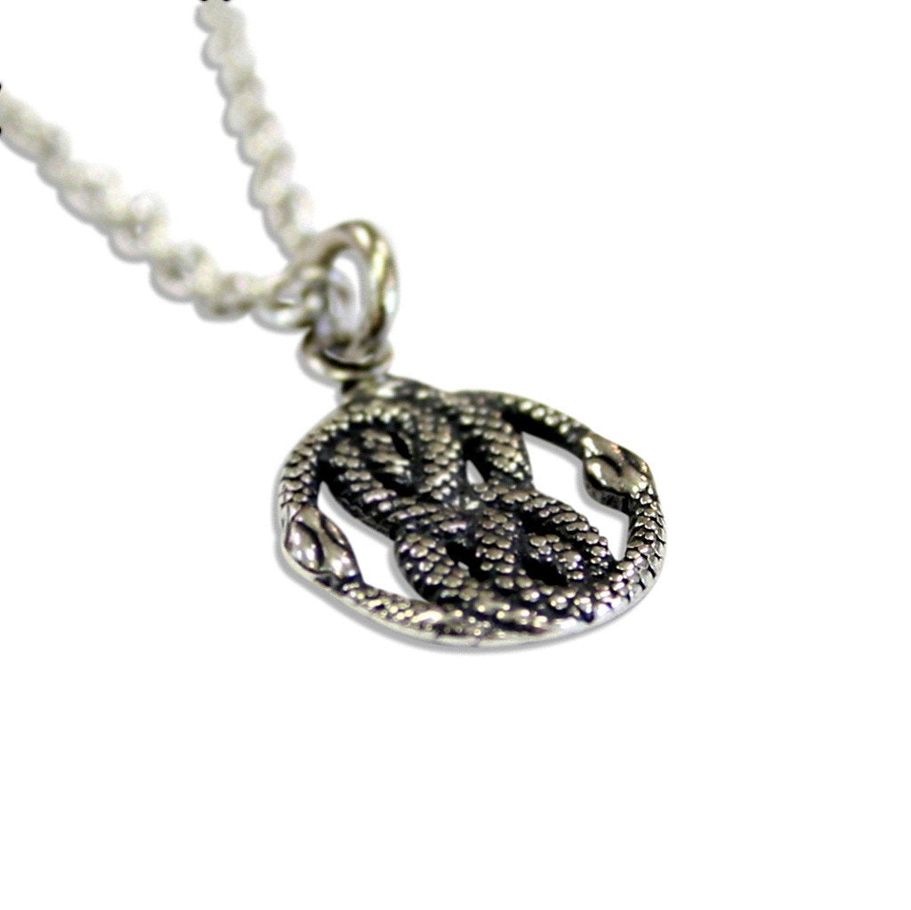 Tiny Sterling Silver Auryn Charm Pendant Necklace