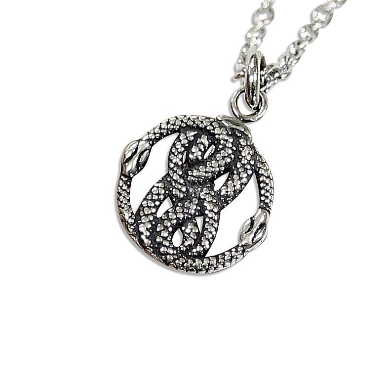 Tiny Sterling Silver Auryn Charm Pendant Necklace
