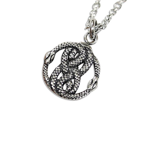 Tiny Sterling Silver Auryn Charm Pendant Necklace
