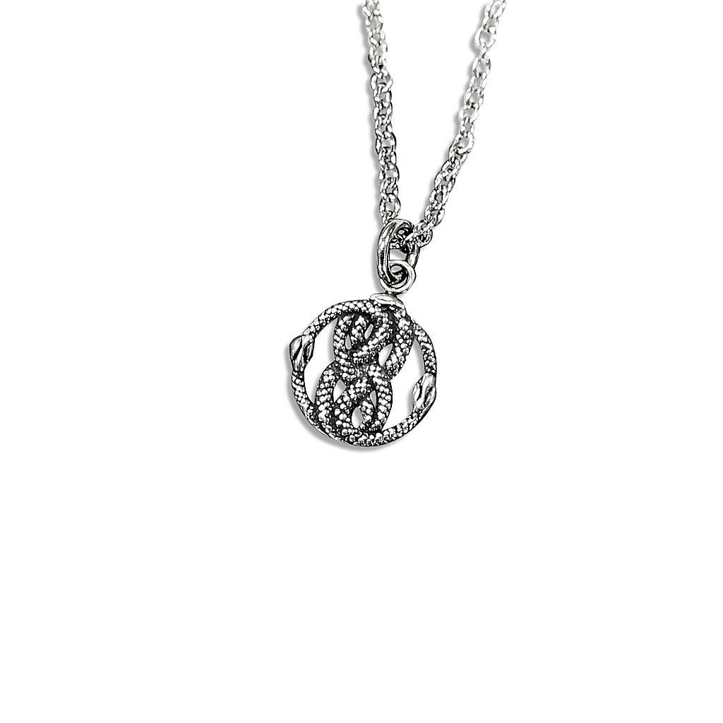 Tiny Sterling Silver Auryn Charm Pendant Necklace
