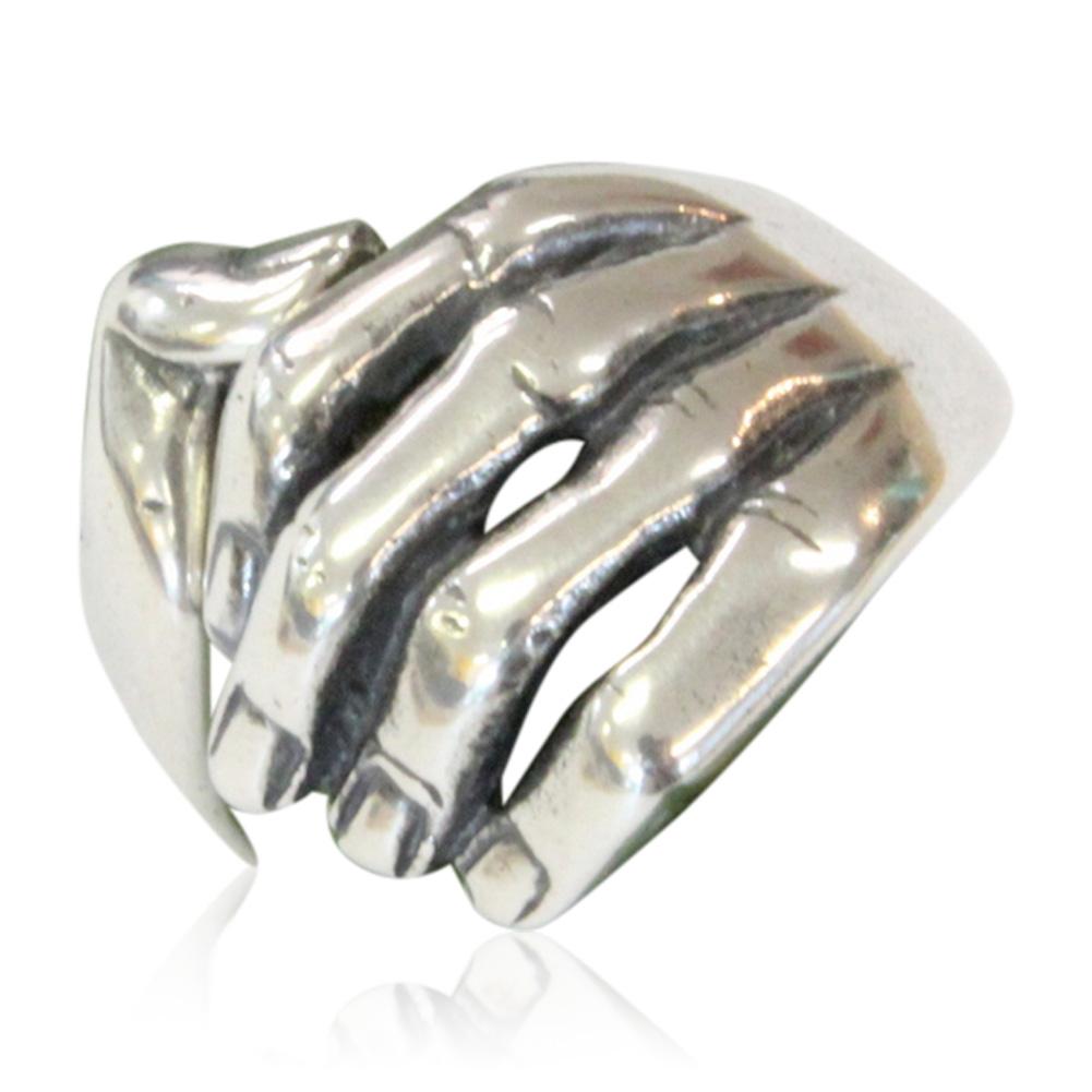 Silver Gripping Hand Finger