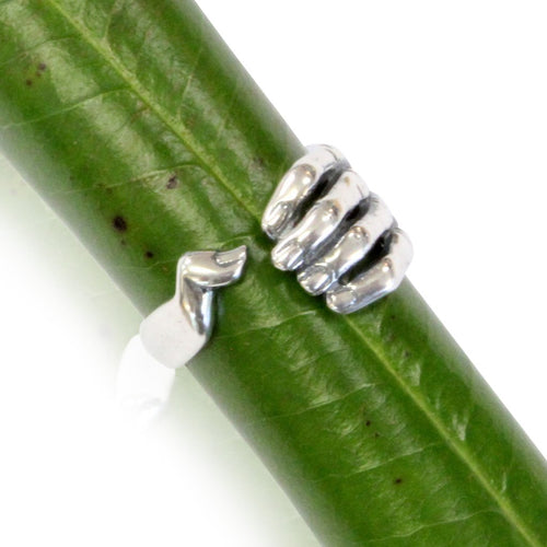 Silver Gripping Hand Finger