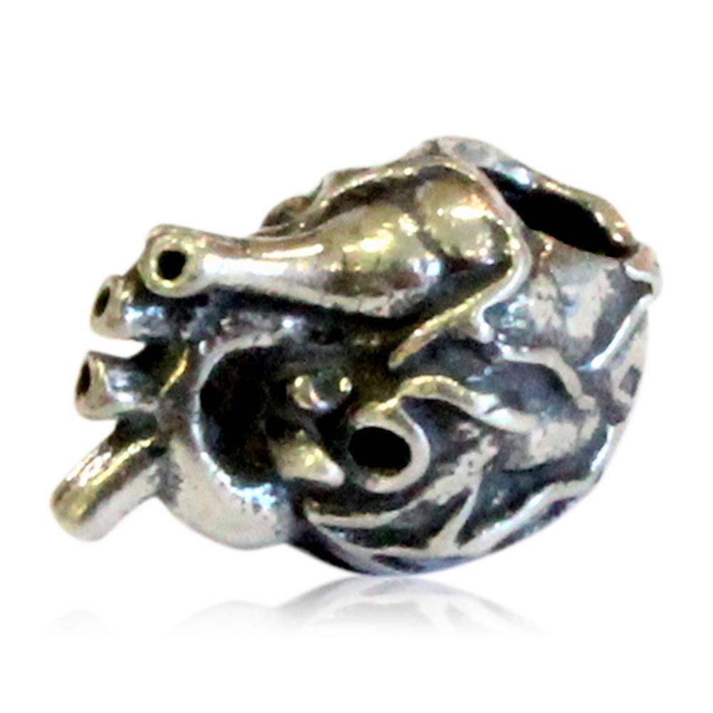 Anatomical Heart - 925 Sterling Silver European Style Charm Bead - Fits most Major Brands