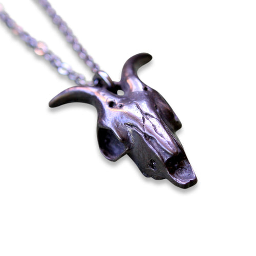 Black Ram Skull Necklace