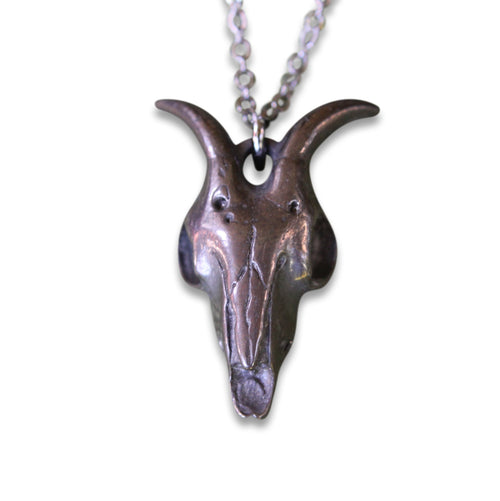 Black Ram Skull Necklace