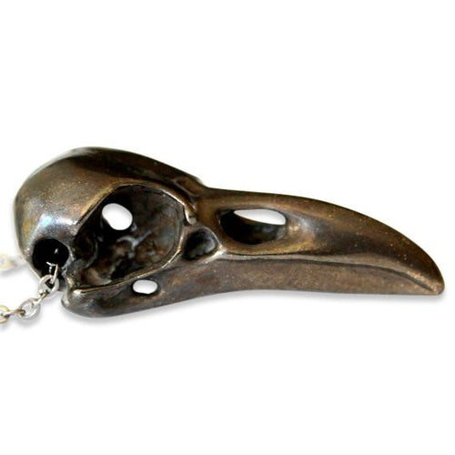 Black Raven Skull Necklace