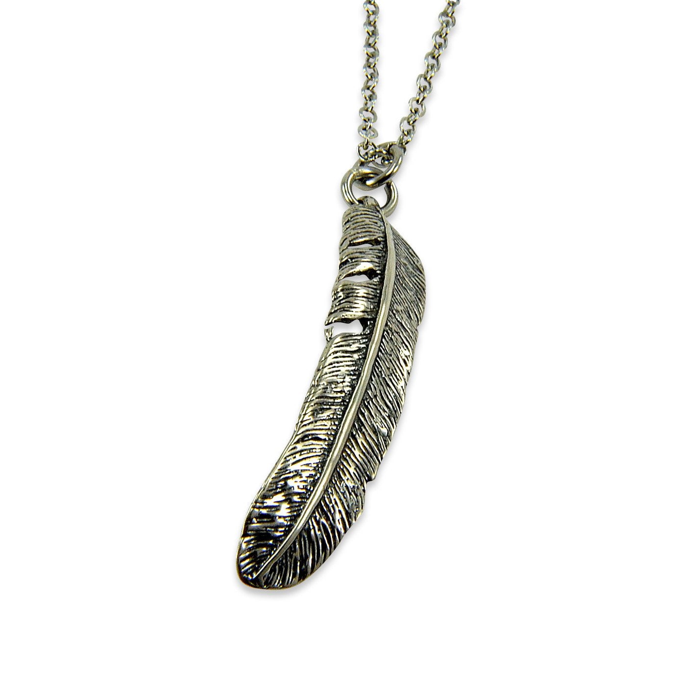 Raven Feather Pendant Necklace