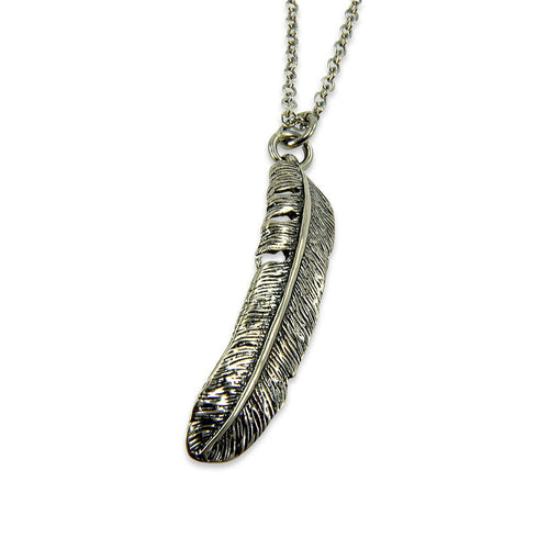 Raven Feather Lariat Necklace