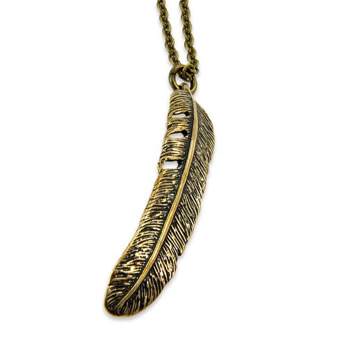 Raven Feather Pendant Necklace